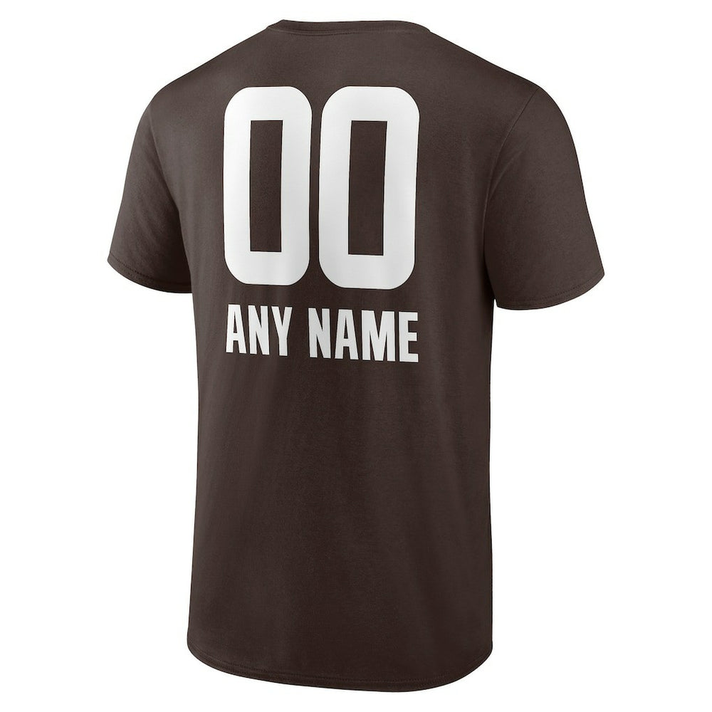 Cleveland Browns Personalized Name & Number Team Wordmark T-Shirt - Brown sale