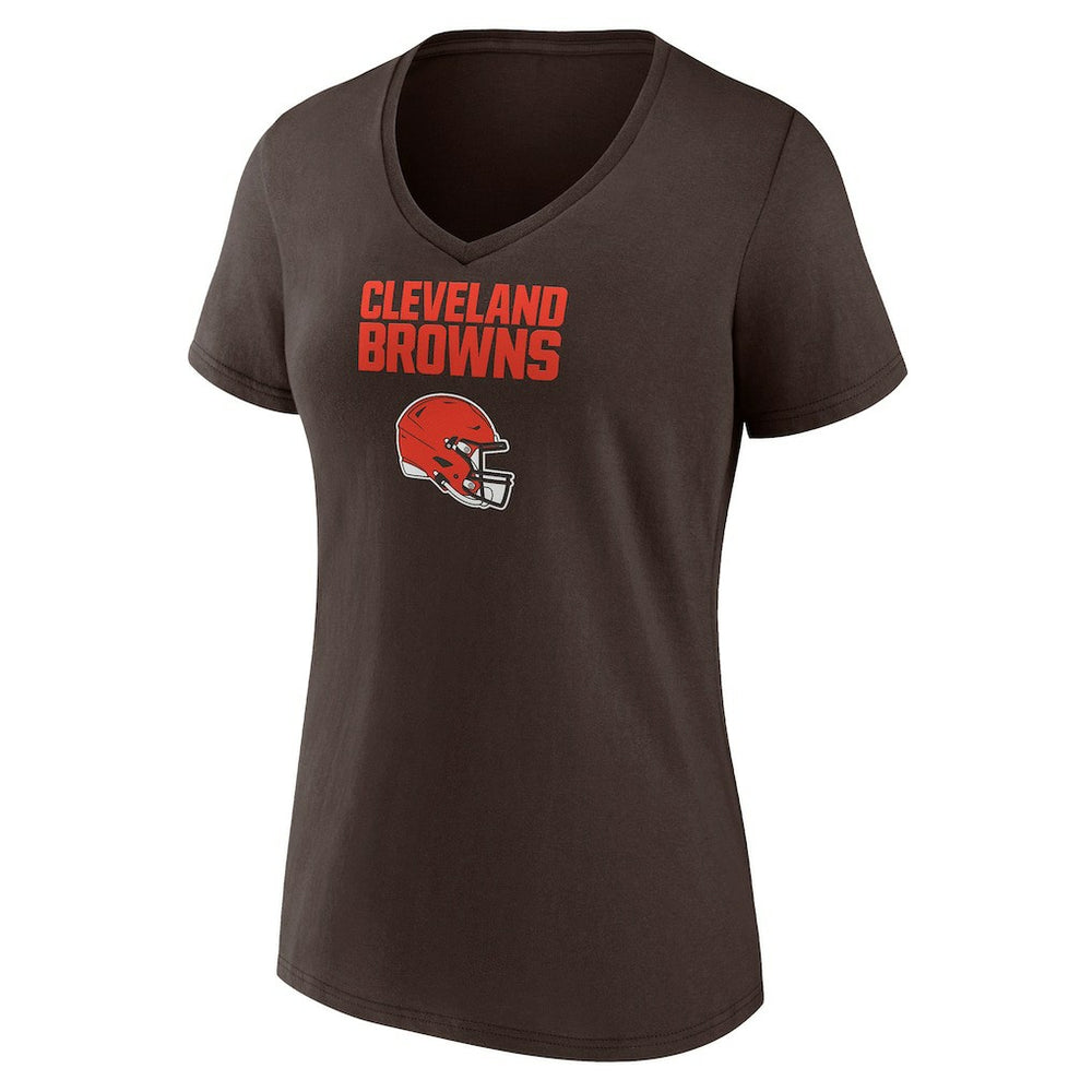 Cleveland Browns Women's Personalized Name & Number Team Wordmark V-Neck T-Shirt - Brown sale