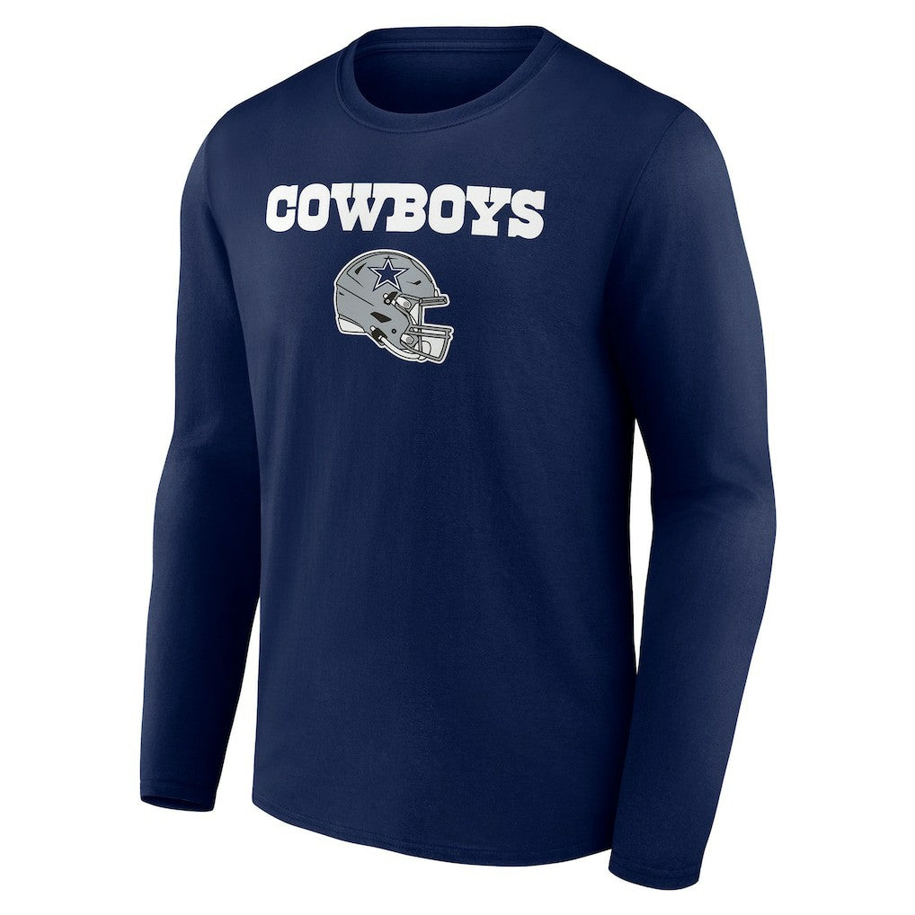 Dallas Cowboys Personalized Name & Number Team Wordmark Long Sleeve T-Shirt - Navy online