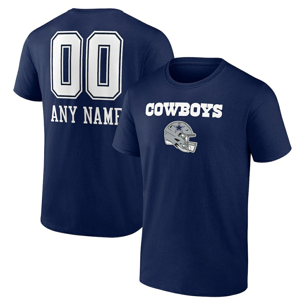 Dallas Cowboys Personalized Name & Number Team Wordmark T-Shirt - Navy cheap