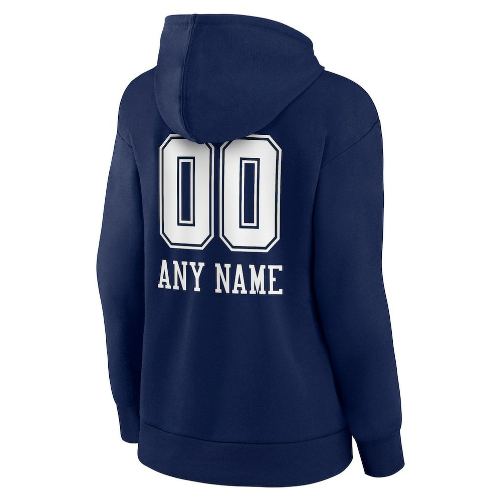 Dallas Cowboys Women's Personalized Name & Number Team Wordmark Pullover Hoodie - Navy outlet