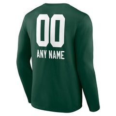 Green Bay Packers Personalized Name & Number Team Wordmark Long Sleeve T-Shirt - Green sale