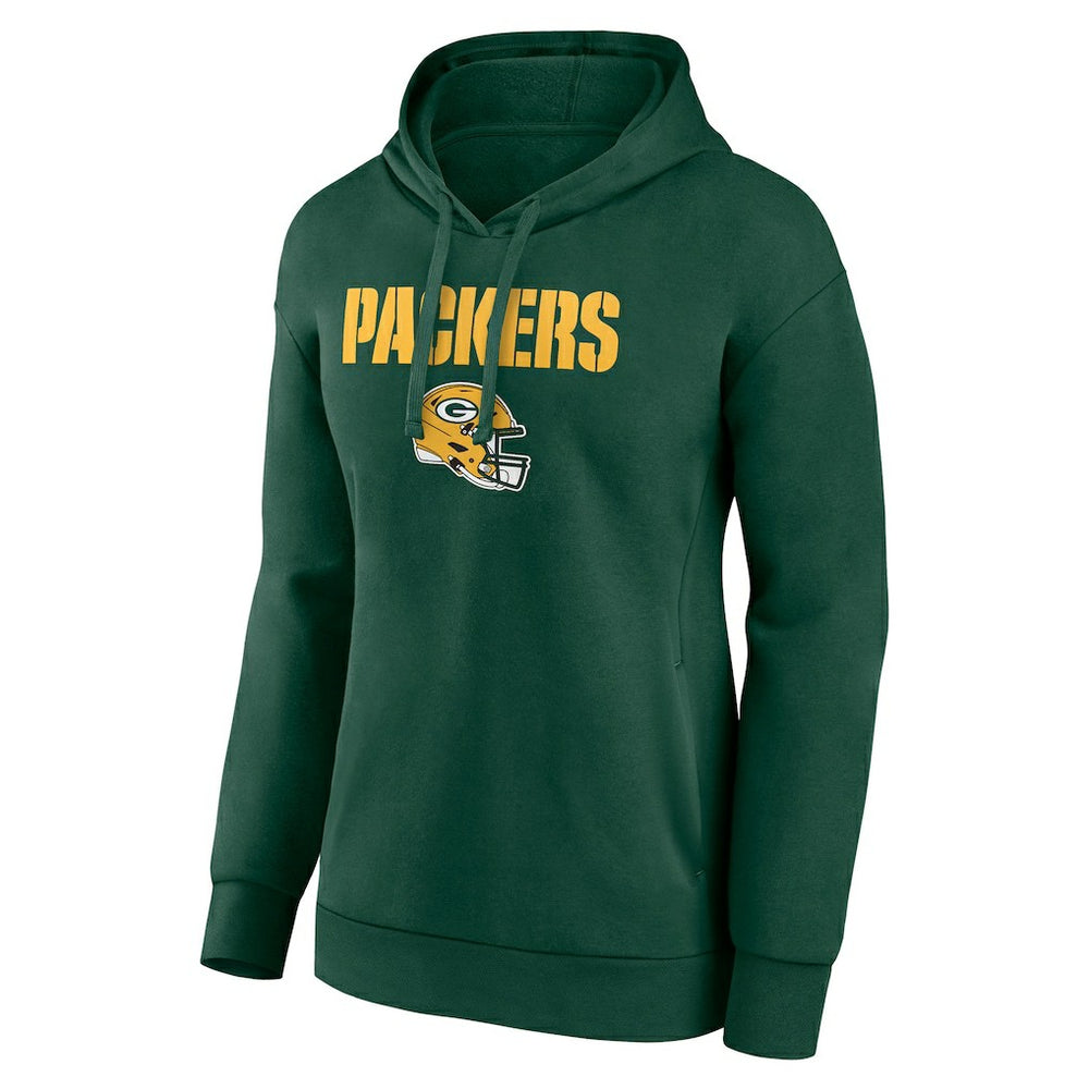 Green Bay Packers Women's Personalized Name & Number Team Wordmark Pullover Hoodie - Green on sale