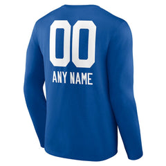 Indianapolis Colts Personalized Name & Number Team Wordmark Long Sleeve T-Shirt - Royal sale
