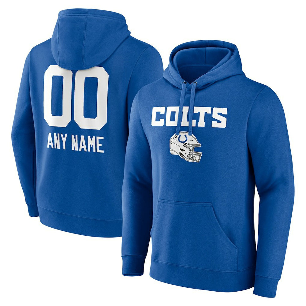 Indianapolis Colts Personalized Name & Number Team Wordmark Pullover Hoodie - Royal outlet