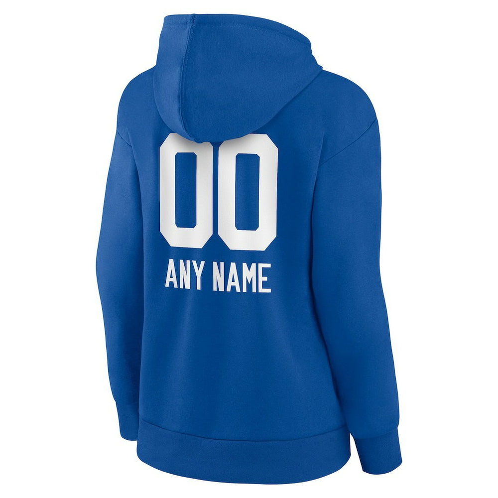 Indianapolis Colts Women's Personalized Name & Number Team Wordmark Pullover Hoodie - Royal discount