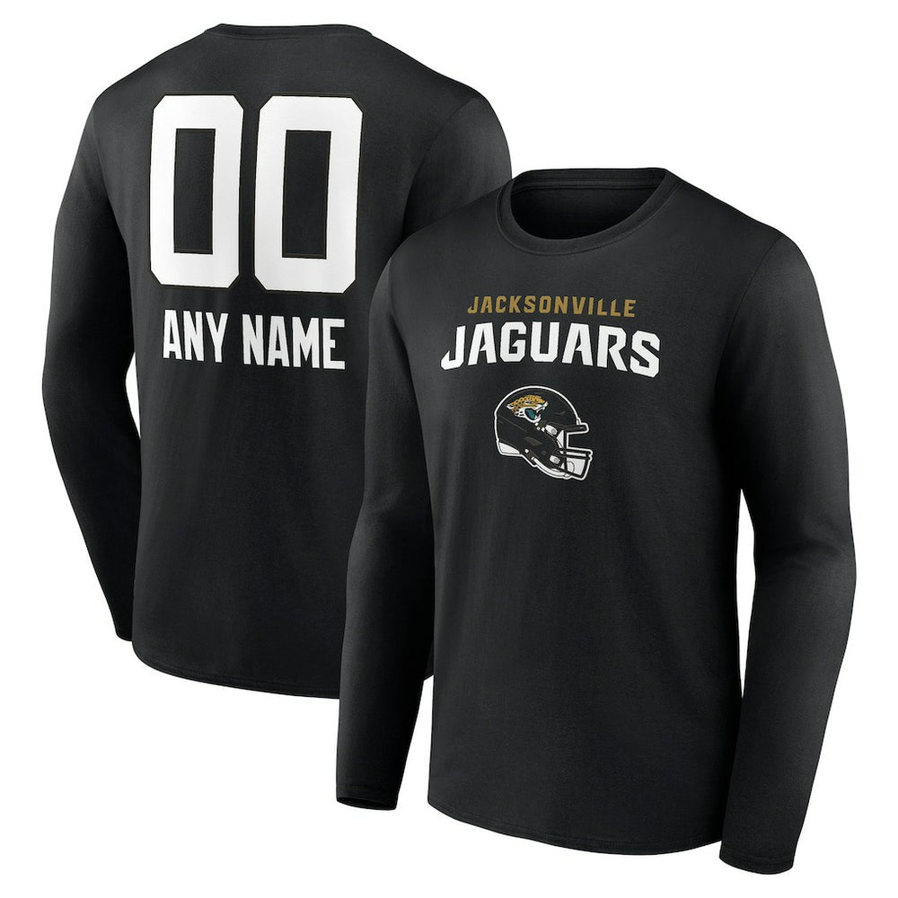 Jacksonville Jaguars Personalized Name & Number Team Wordmark Long Sleeve T-Shirt - Black outlet