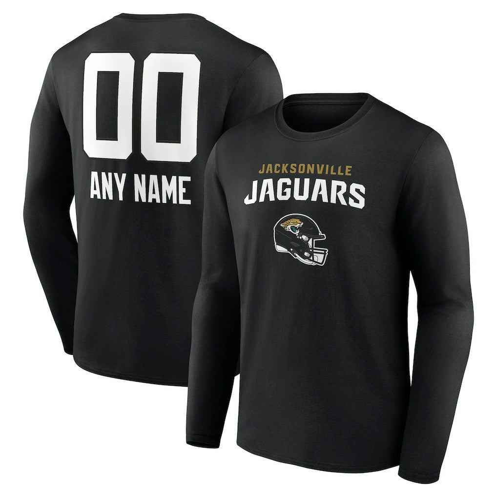 Jacksonville Jaguars Personalized Name & Number Team Wordmark Long Sleeve T-Shirt - Black outlet