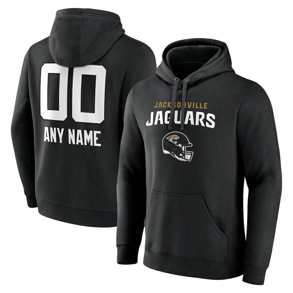 Jacksonville Jaguars Personalized Name & Number Team Wordmark Pullover Hoodie - Black outlet