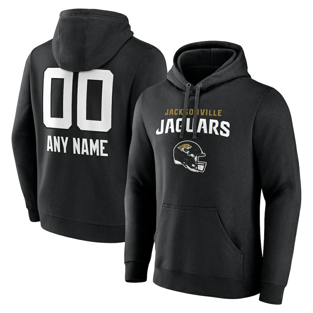 Jacksonville Jaguars Personalized Name & Number Team Wordmark Pullover Hoodie - Black outlet