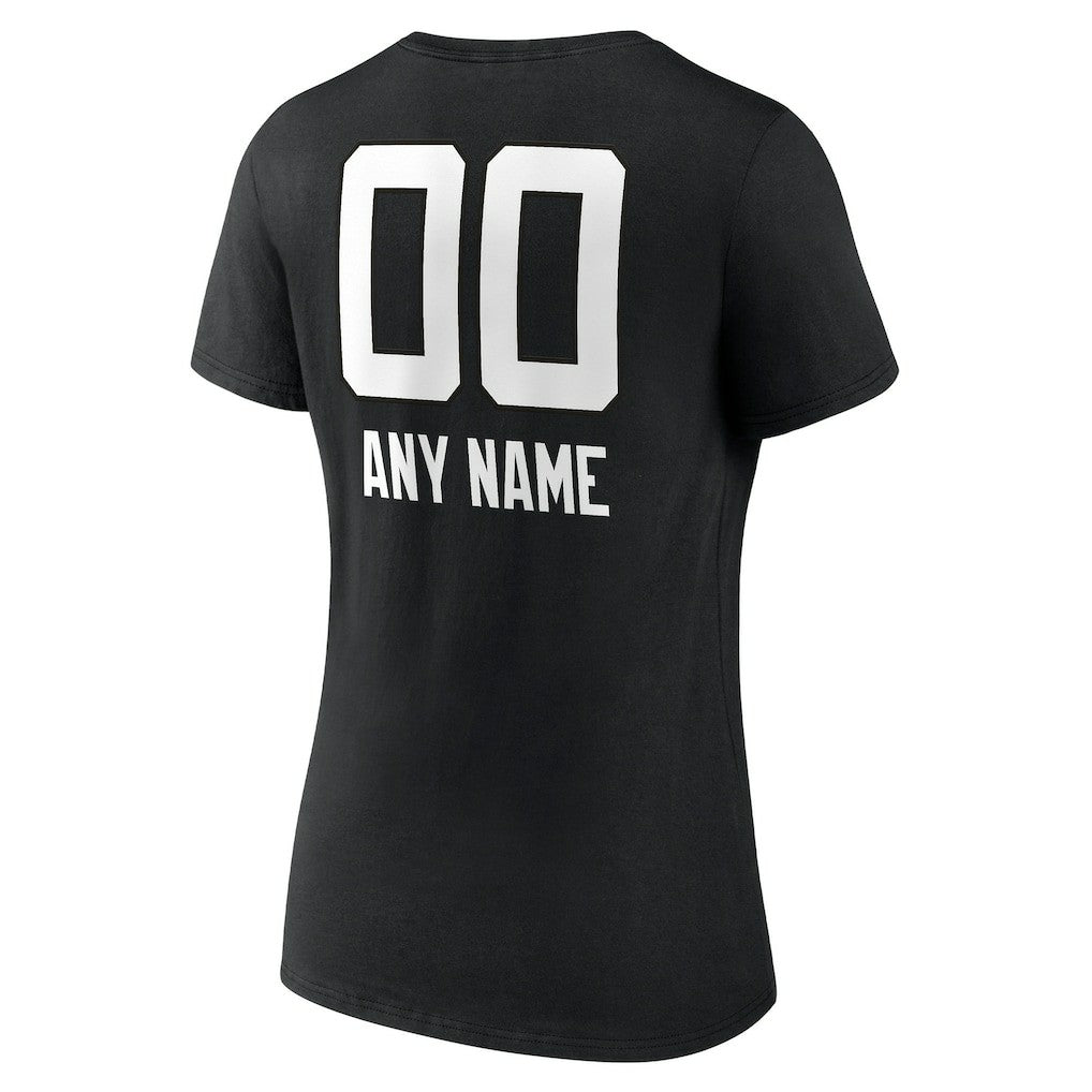 Jacksonville Jaguars Women's Personalized Name & Number Team Wordmark V-Neck T-Shirt - Black for sale