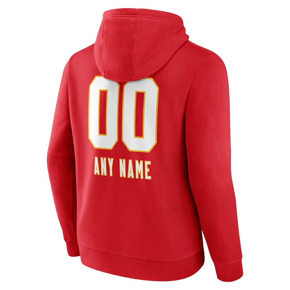 Kansas City Chiefs Personalized Name & Number Team Wordmark Pullover Hoodie - Red on sale