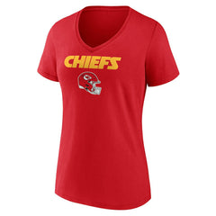 Kansas City Chiefs Women's Personalized Name & Number Team Wordmark V-Neck T-Shirt - Red on sale