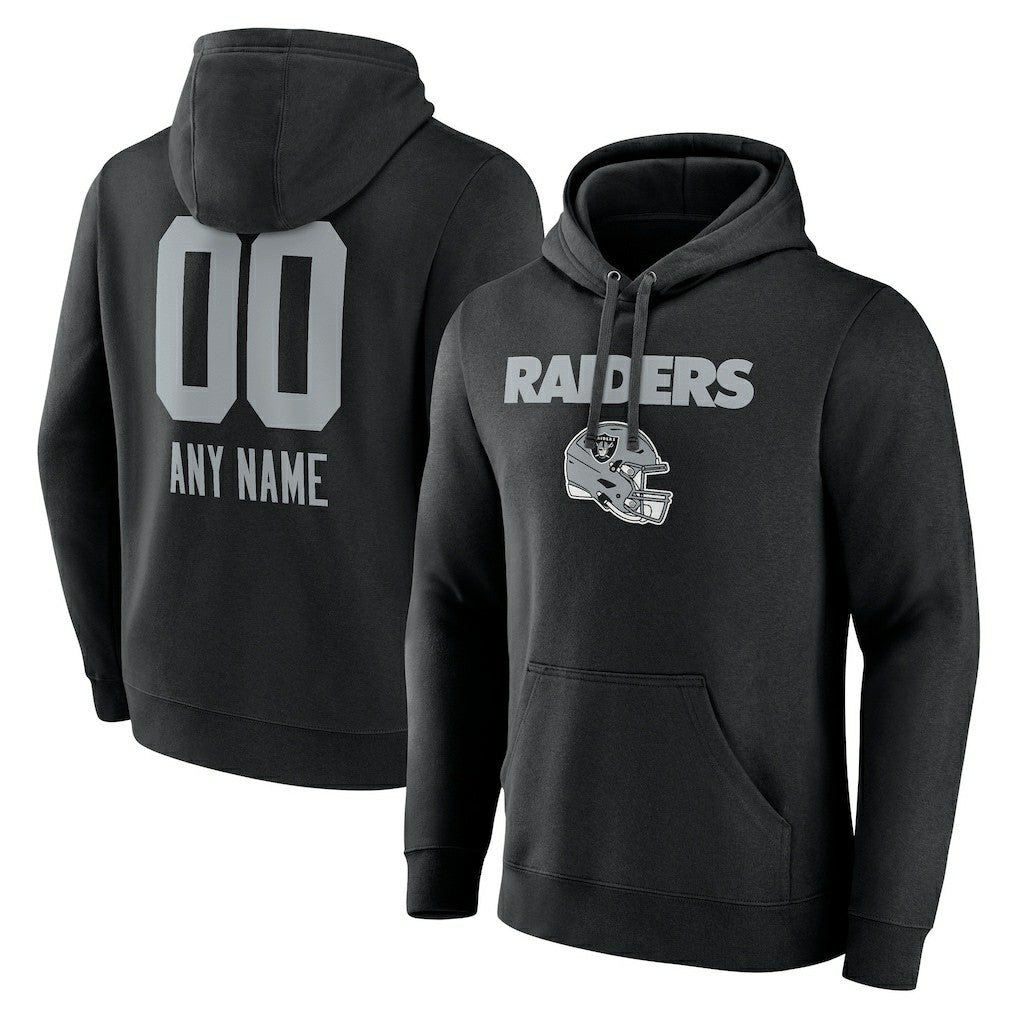 Las Vegas Raiders Personalized Name & Number Team Wordmark Pullover Hoodie - Black outlet