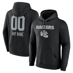 Las Vegas Raiders Personalized Name & Number Team Wordmark Pullover Hoodie - Black outlet