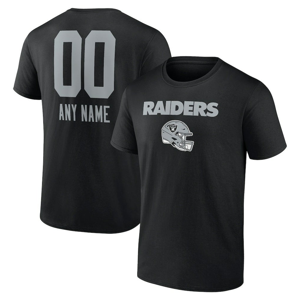 Las Vegas Raiders Personalized Name & Number Team Wordmark T-Shirt - Black for sale