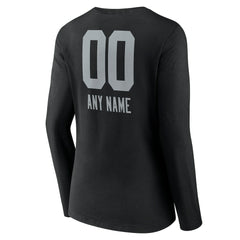 Las Vegas Raiders Women's Personalized Name & Number Team Wordmark Long Sleeve V-Neck T-Shirt - Black online