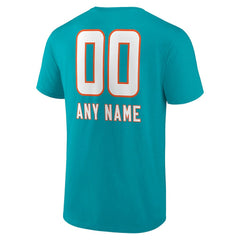 Miami Dolphins Personalized Name & Number Team Wordmark T-Shirt - Aqua on sale