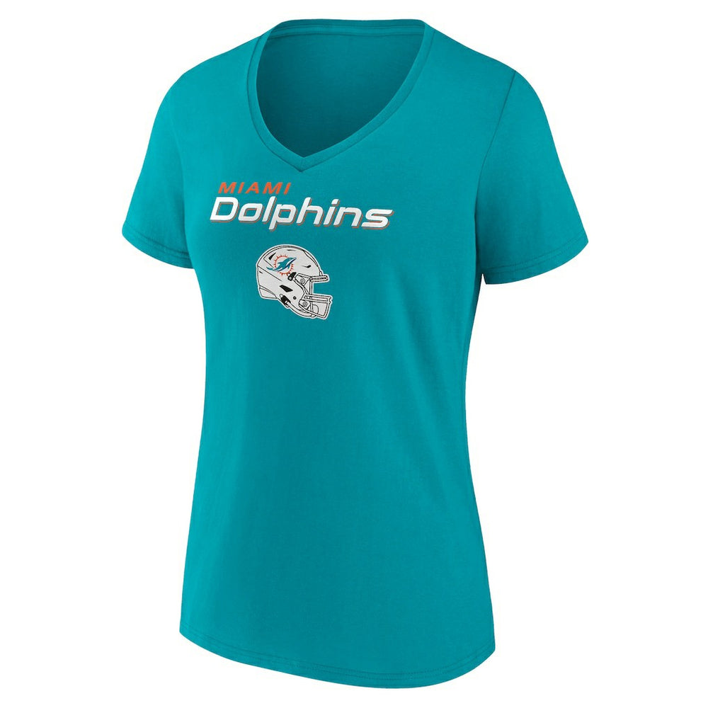 Miami Dolphins Women's Personalized Name & Number Team Wordmark V-Neck T-Shirt - Aqua outlet