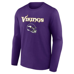 Minnesota Vikings Personalized Name & Number Team Wordmark Long Sleeve T-Shirt - Purple outlet