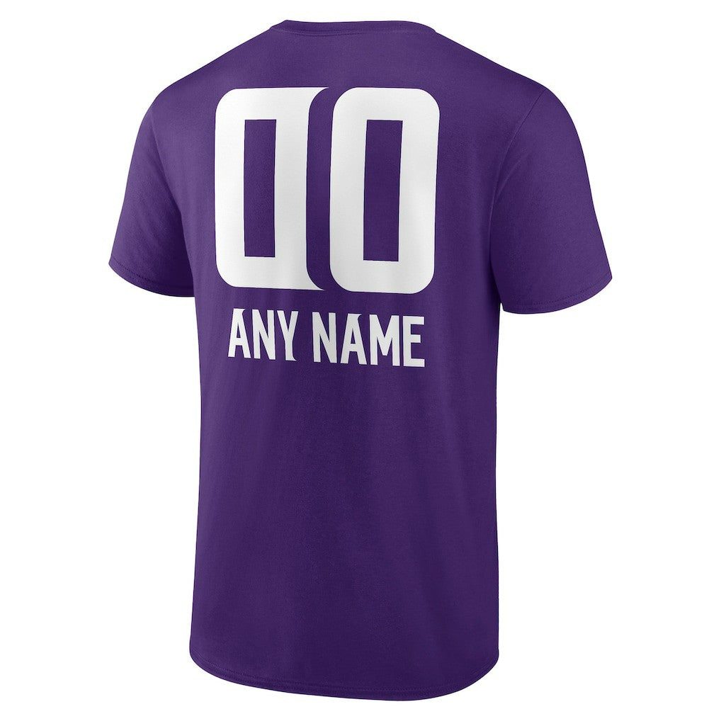 Minnesota Vikings Personalized Name & Number Team Wordmark T-Shirt - Purple for sale
