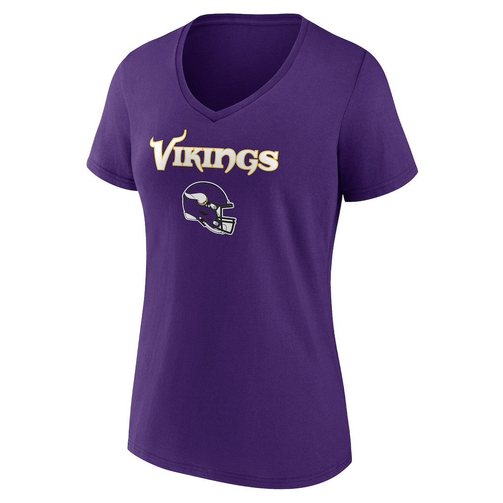 Minnesota Vikings Women's Personalized Name & Number Team Wordmark V-Neck T-Shirt - Purple cheap