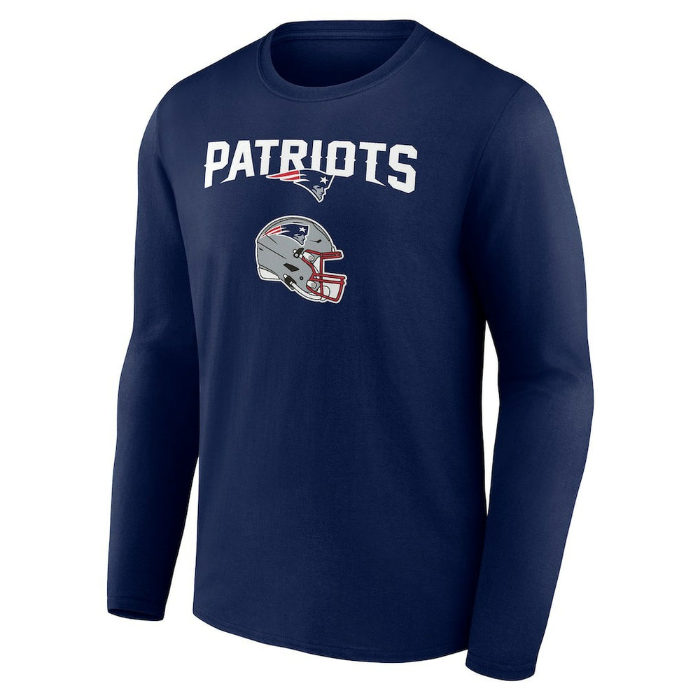 New England Patriots Personalized Name & Number Team Wordmark Long Sleeve T-Shirt - Navy online