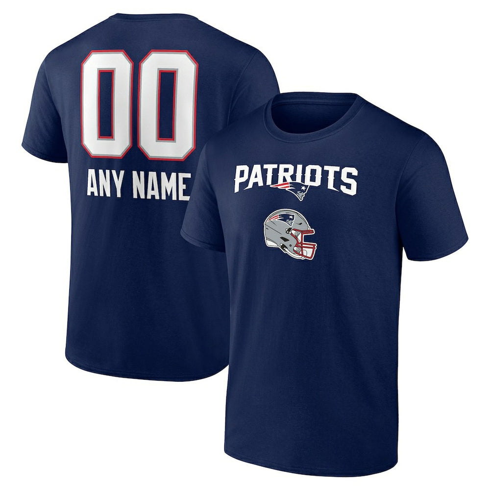 New England Patriots Personalized Name & Number Team Wordmark T-Shirt - Navy outlet