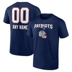 New England Patriots Personalized Name & Number Team Wordmark T-Shirt - Navy outlet