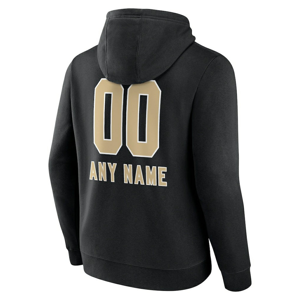 New Orleans Saints Personalized Name & Number Team Wordmark Pullover Hoodie - Black sale