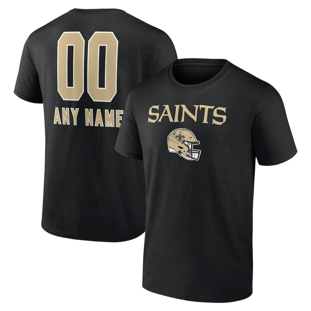 New Orleans Saints Personalized Name & Number Team Wordmark T-Shirt - Black online