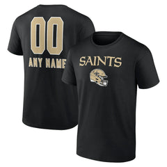 New Orleans Saints Personalized Name & Number Team Wordmark T-Shirt - Black online