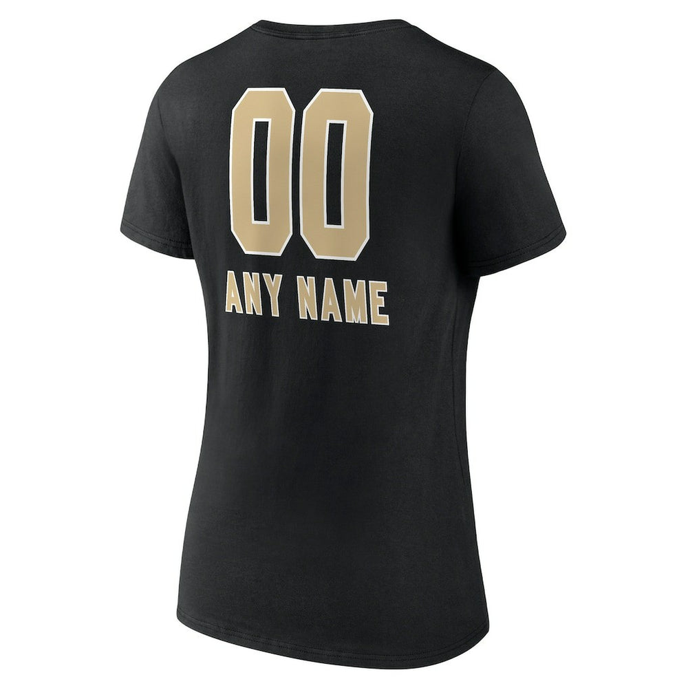 New Orleans Saints Women's Personalized Name & Number Team Wordmark V-Neck T-Shirt - Black sale