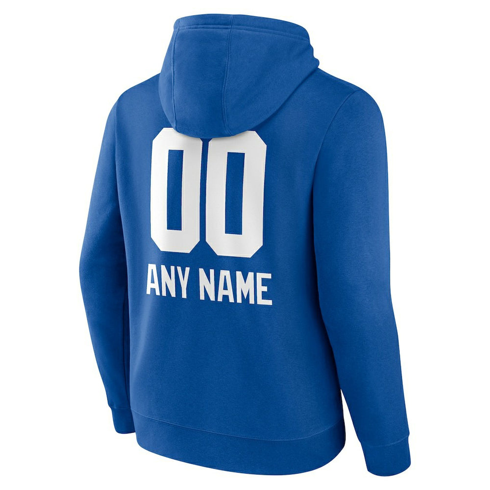 New York Giants Personalized Name & Number Team Wordmark Pullover Hoodie - Royal discount