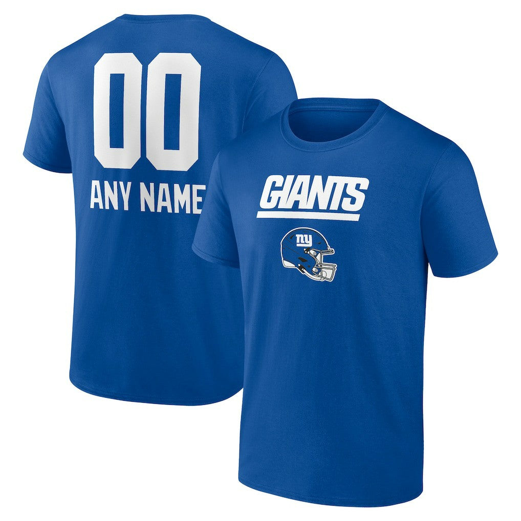 New York Giants Personalized Name & Number Team Wordmark T-Shirt - Royal outlet