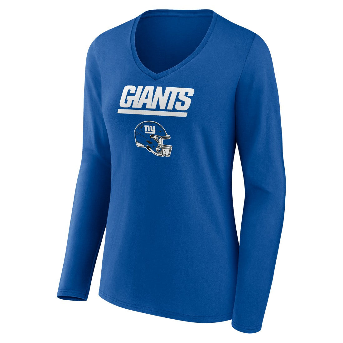 New York Giants Women's Personalized Name & Number Team Wordmark Long Sleeve V-Neck T-Shirt - Royal cheap