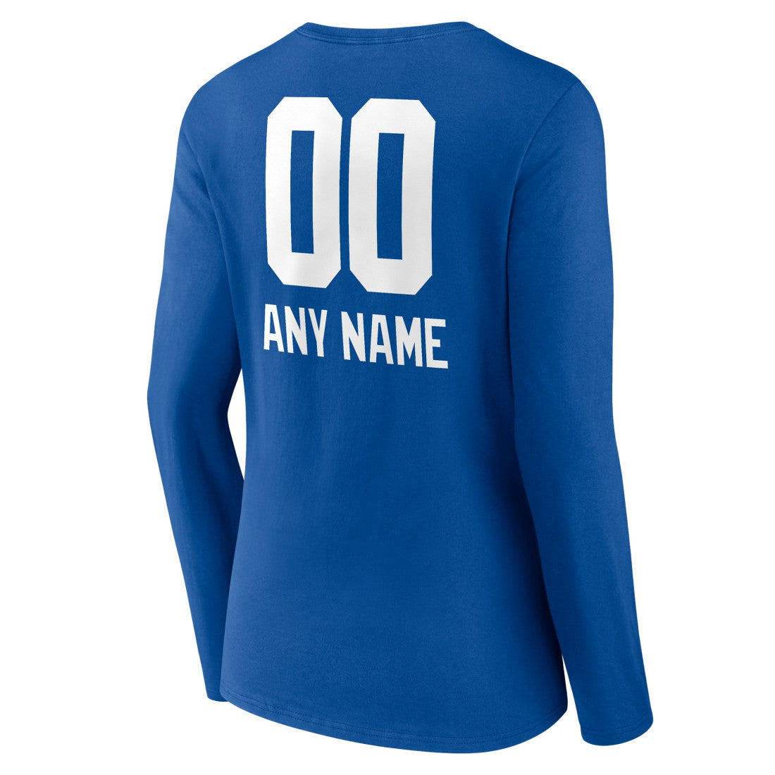 New York Giants Women's Personalized Name & Number Team Wordmark Long Sleeve V-Neck T-Shirt - Royal cheap