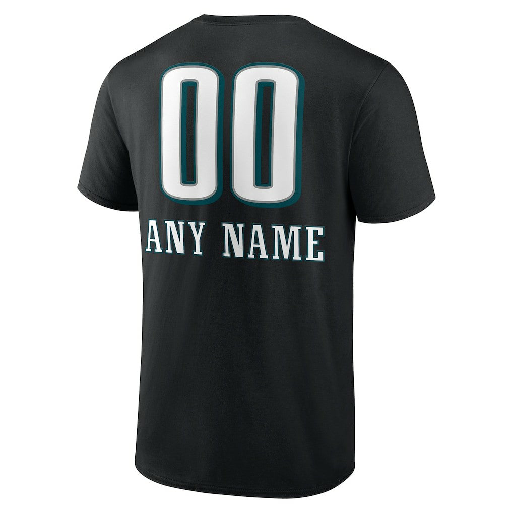 Philadelphia Eagles Personalized Name & Number Team Wordmark T-Shirt - Black cheap