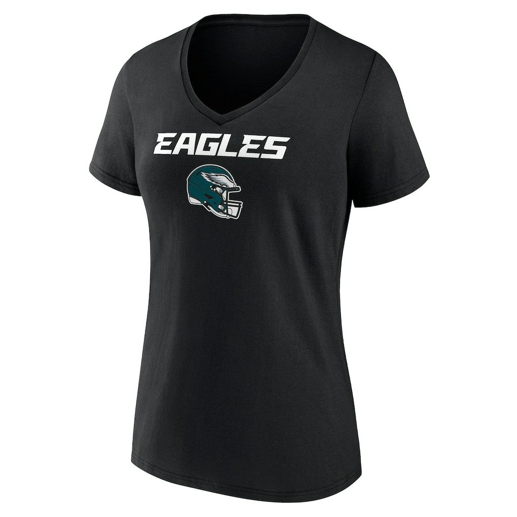 Philadelphia Eagles Women's Personalized Name & Number Team Wordmark V-Neck T-Shirt - Black for sale
