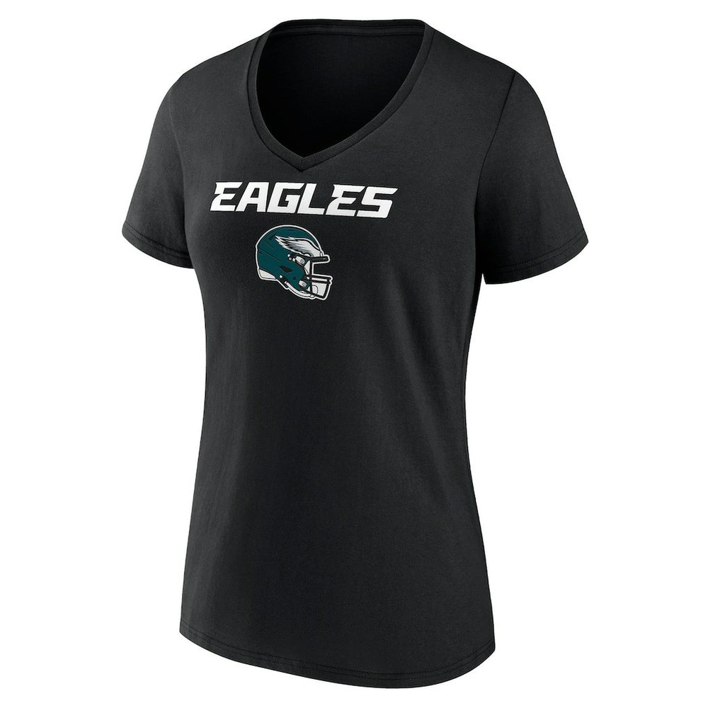 Philadelphia Eagles Women's Personalized Name & Number Team Wordmark V-Neck T-Shirt - Black for sale