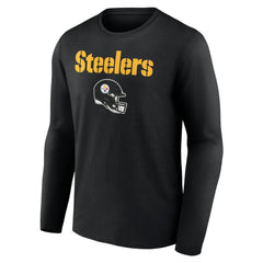 Pittsburgh Steelers Personalized Name & Number Team Wordmark Long Sleeve T-Shirt - Black online