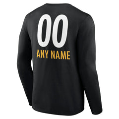 Pittsburgh Steelers Personalized Name & Number Team Wordmark Long Sleeve T-Shirt - Black online