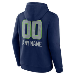 Seattle Seahawks Personalized Name & Number Team Wordmark Pullover Hoodie - College Navy discount