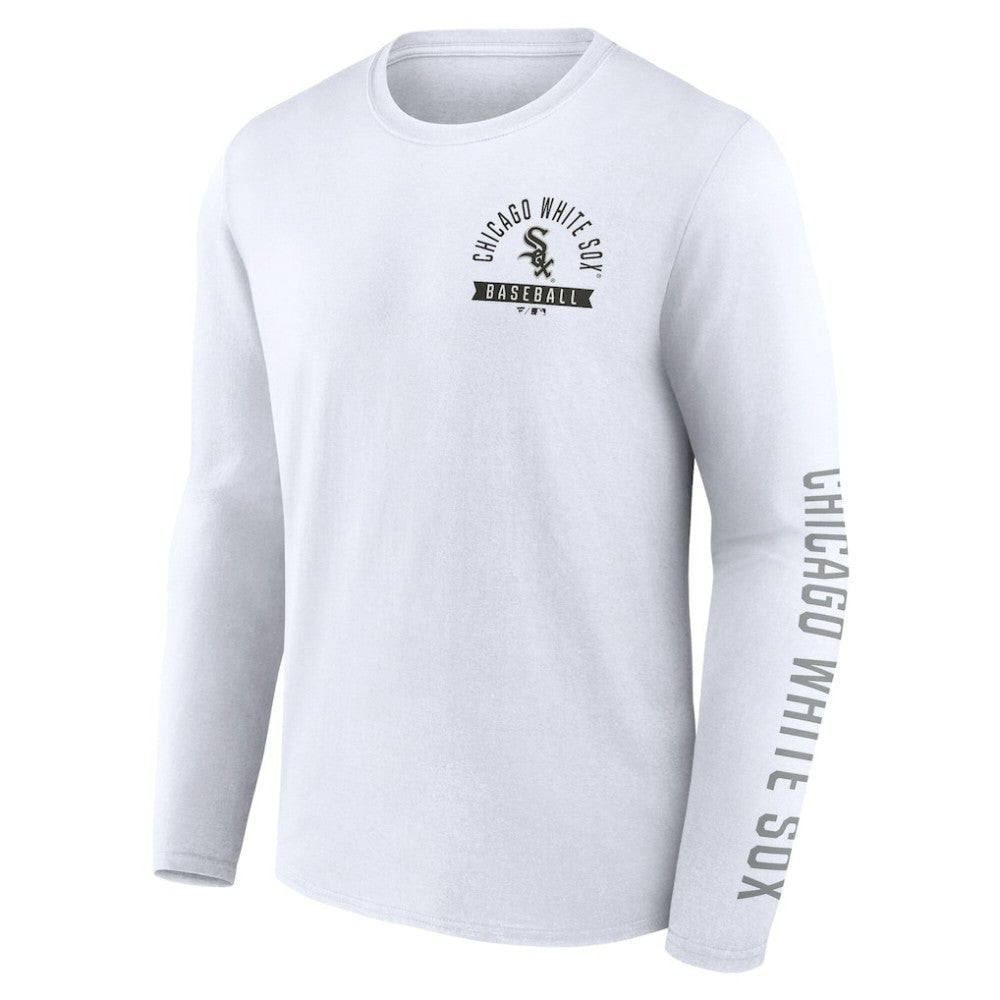 Chicago White Sox Press Box Long Sleeve T-Shirt White