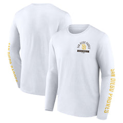 San Diego Padres Press Box Long Sleeve T-Shirt White