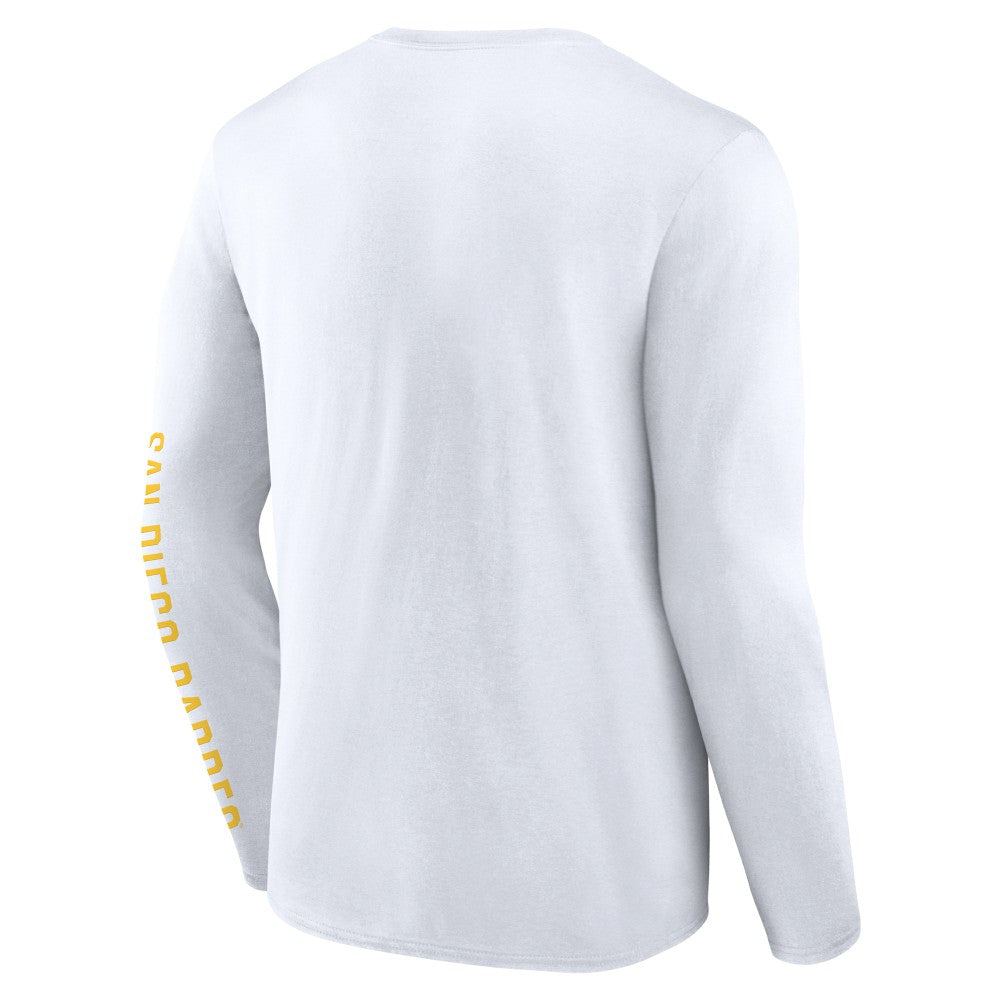 San Diego Padres Press Box Long Sleeve T-Shirt White