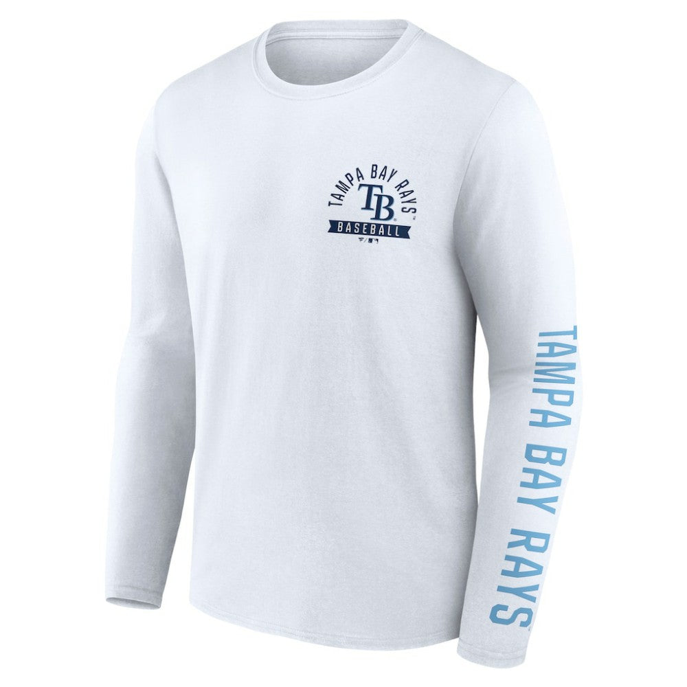 Tampa Bay Rays Press Box Long Sleeve T-Shirt White