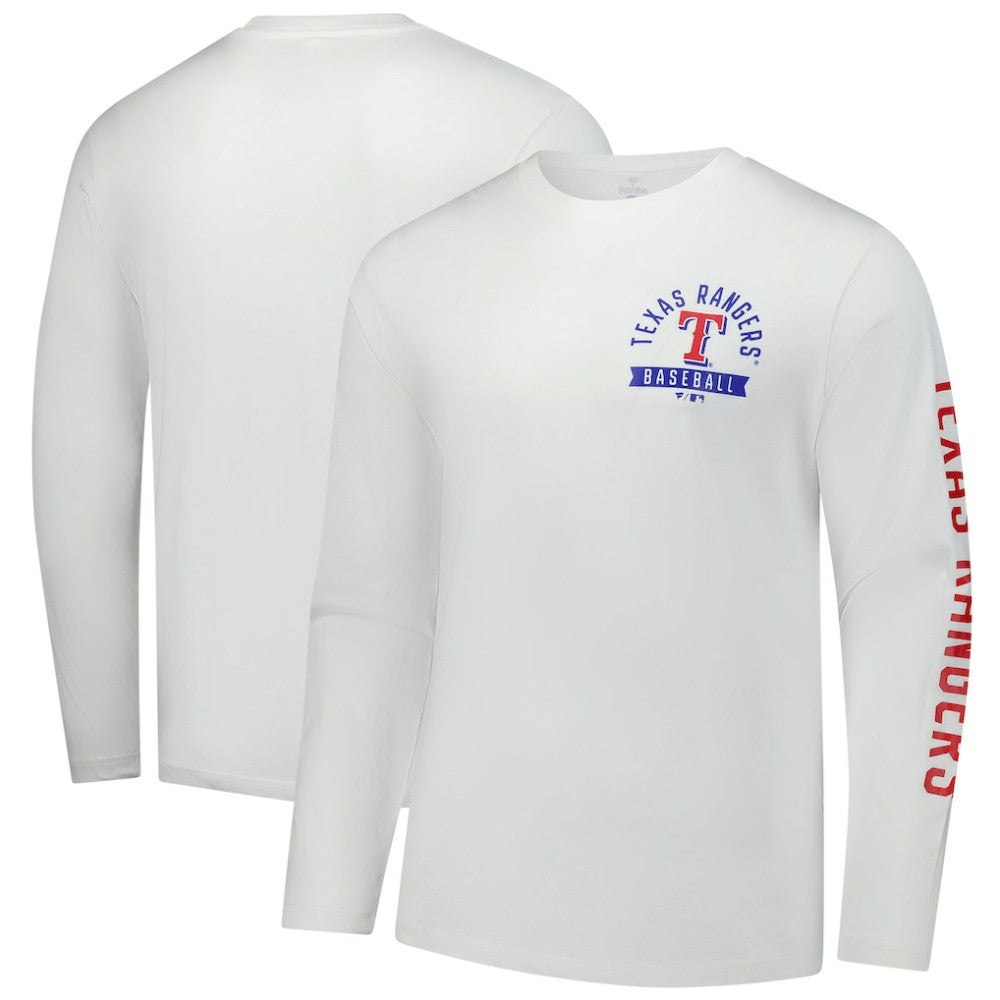 Texas Rangers Press Box Long Sleeve T-Shirt White