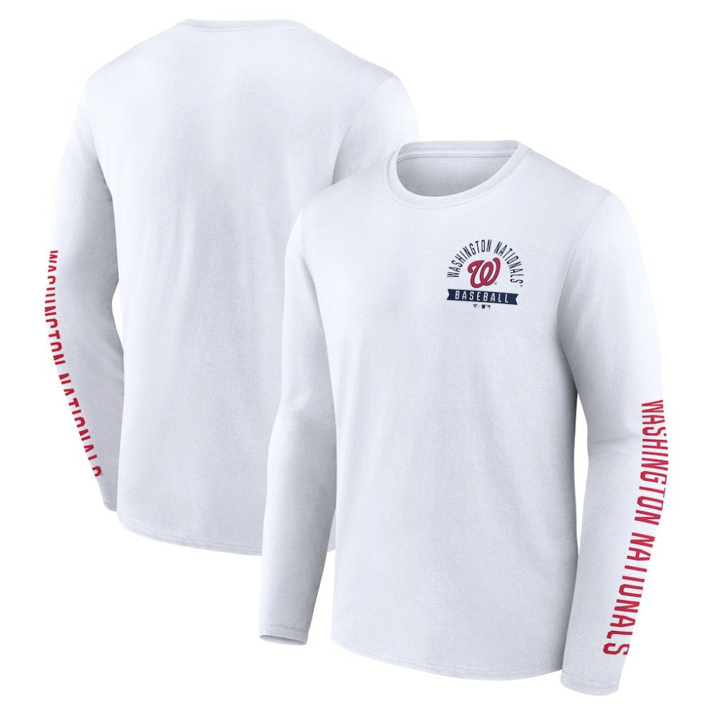 Washington Nationals Press Box Long Sleeve T-Shirt White