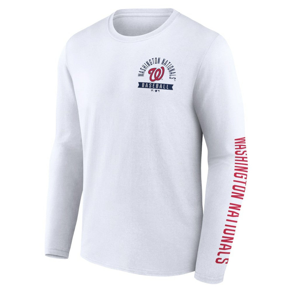 Washington Nationals Press Box Long Sleeve T-Shirt White